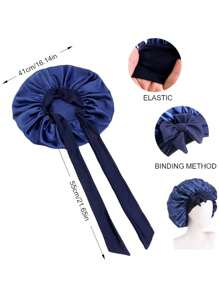 可调节缎面帽 - 轻质护发帽，适合睡觉、淋浴、减少毛躁 - 男女通用 - 彩色 - 查看 5