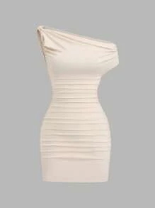 Sweetra 性感露肩荷叶边修身迷你连衣裙，层次设计，辣味风格