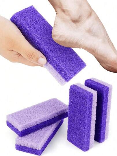 1/4 piezas Piedra pómez de color púrpura - Escobilla de material PU y roca exfoliante profesional para pies, manos y cuidado corporal - Piedra pómez para pies para eliminar la piel dura y los callos, cuidado de los pies, eliminador de callos, pedicura, escobilla para pies, exfoliante para los pies, regalo de Navidad