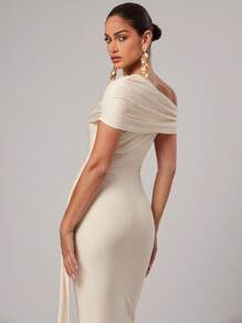 Silquee Váy Maxi Màu Trơn Cho Nữ, Váy Maxi Voan Xếp Ly Bất Đối Xứng Màu Đen Gợi Cảm Và Thanh Lịch, Váy Maxi Đen, Váy Maxi Thường Ngày, Váy Maxi Trang Trọng, Váy Maxi Dệt Kim, Váy Maxi Kỳ Nghỉ, Váy Maxi Kỳ Nghỉ Biển, Váy Maxi Đêm Hẹn Hò, Váy Maxi Siêu Dài, Váy Maxi Viền Xếp Ly Đen, Váy Maxi Dây Thắt Lưng Đen - Màu be - Xem 7