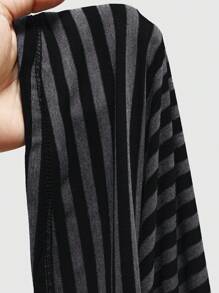 ROMWE Goth Spring|Summer Carnival Party Casual Black Plus Size Y2K Retro Striped Fitted Cropped Camisole Tops, Suitable For Music Festivals - Dark Grey - View 5
