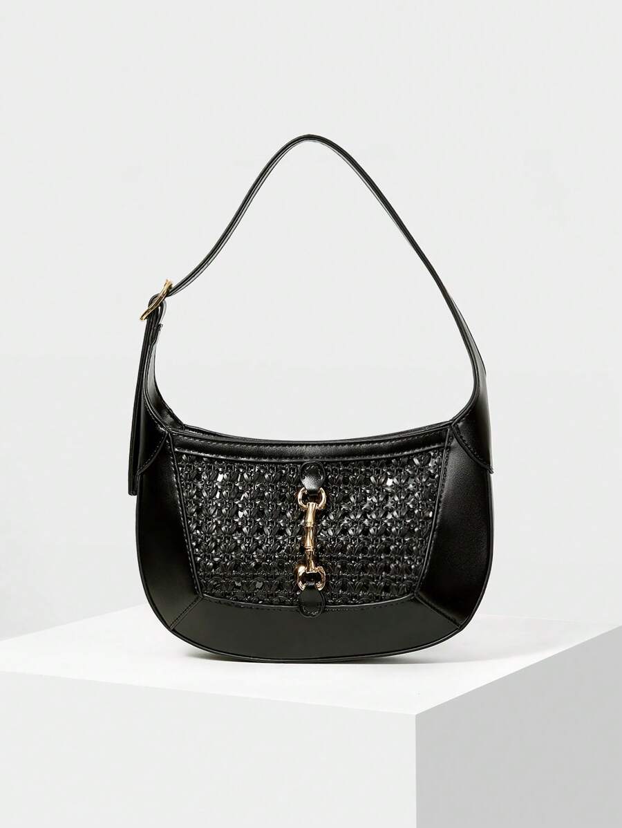 MOTF PREMIUM CHAIN SHOULDER BAG, COMMUTE - Black - View 1