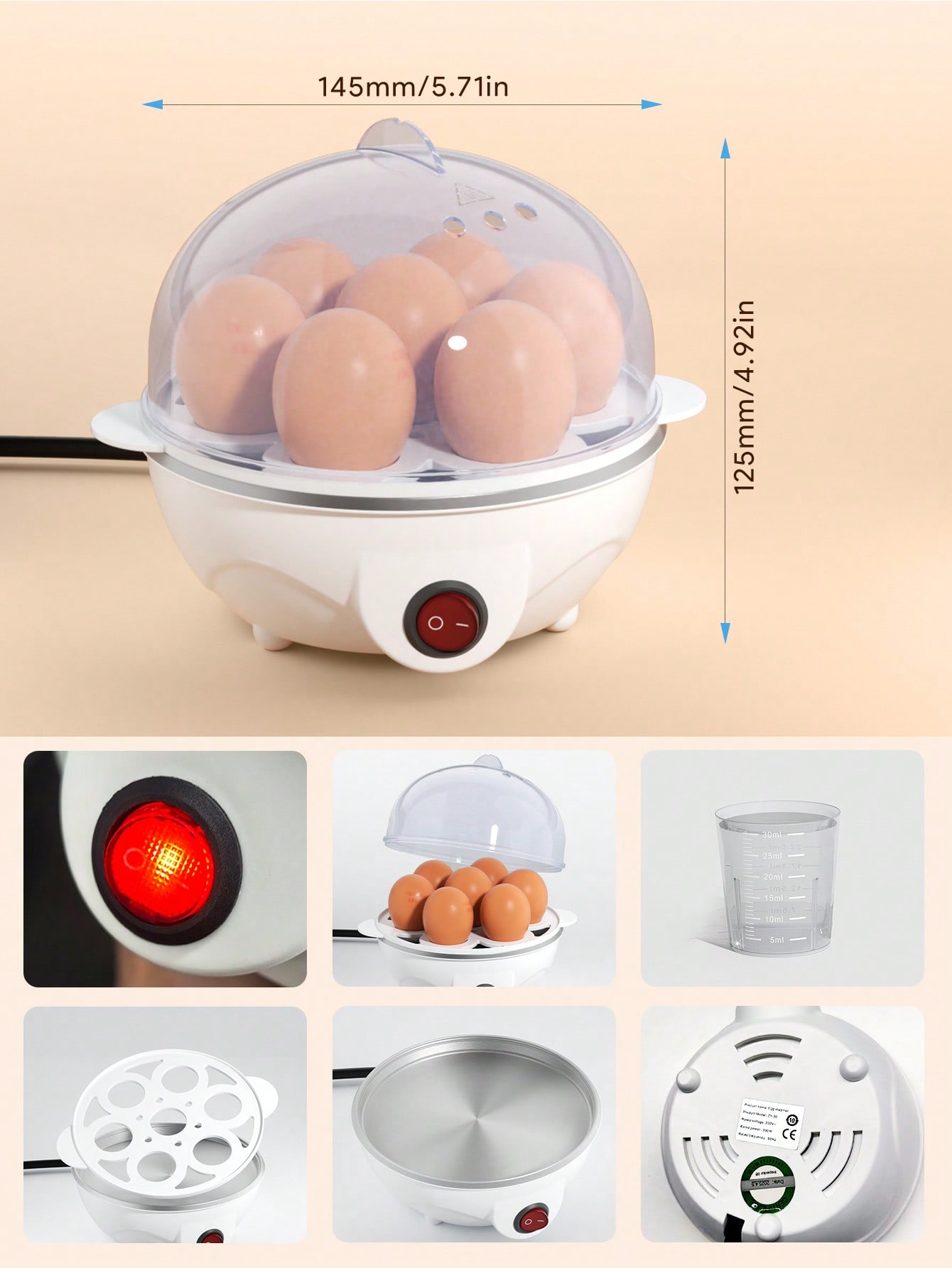 طباخة البيض الكهربائية متعدد الوظائف لاستخدام يومي...