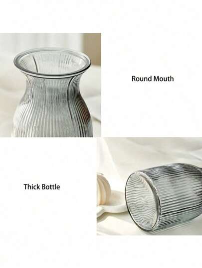 Piece Glass Vase, 7.48 Inches Tall, Moderne Minimalist Home Centerpiece Wedding Tables, Wedding, Birthday Graduation view 3