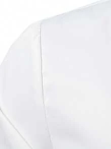 Calvornis Chemise décontractée de navette à blocs de couleurs et patchwork pour hommes. Chemise habillée pour hommes en rouge et blanc. Chemise habillée avec bordure rouge, pour l'automne - Blanc - Voir 6