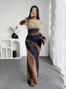 Rafferiza 女式扎染褶皱长裙 - 彩色 - 查看 7