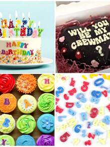 1 套/3 套 3D 字母数字硅胶软糖模具，大写小写卡通巧克力粘土烘焙工具、糖果模具、蛋糕装饰用品