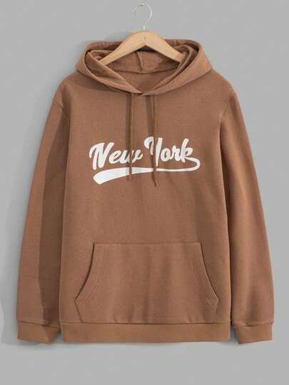 EURMUSE Men Cottonline Letter Printed Regular Hoodie