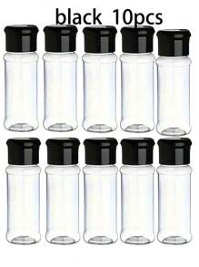 SHEIN 1/3/5/6/10PCS Plastic Transparent Spice Jars With Spice Jar Lids Seasoning Containers, Plastic Spice Bottle Spice Jars For Storing Spices, Herbs And Seasoning Powders, Suitable For Indoor/Outdoor Use, BBQ Accessories, Camping Essentials, Home Daily Use