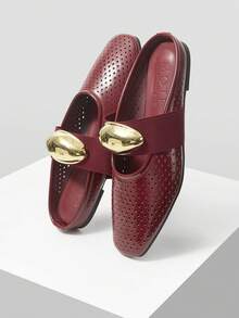 MOTF TRANG TRÍ KIM LOẠI DA PU FALTS - Màu Đỏ Sâu - Xem 9