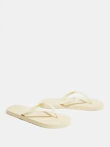 Grefit Women Summer Flip Flops, Fashion Round Toe Beach Sandals - Beige - View 3