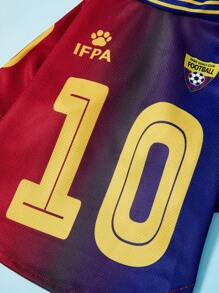 PETSIN 1pc Pet Cat & Dog Universal Jersey, Fashionable Casual Sports Style Ombre Letter Print, Comfortable Dog Uniform