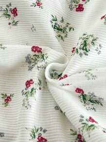 SHEIN Vintaside Kids 4 件套婴儿/女婴碎花休闲上衣，乡村度假风格，舒适百搭时尚，春夏 - 彩色 - 查看 8