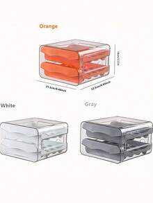 双层厨房鸡蛋收纳盒家用抽屉式冰箱透明保鲜盒鸡蛋托盘可堆叠鸡蛋架，复活节鸡蛋收纳托盘