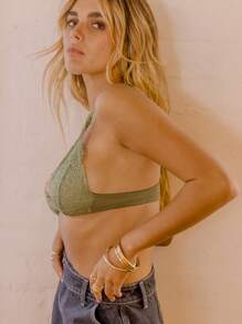 Aralina Đồ lót ren hoa gợi cảm thời trang cho nữ - Màu xanh lá cây đậm - Xem 4