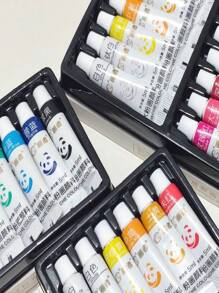 画家水彩颜料 - 24 色水彩颜料套装，防漏密封包装，0.17/5ml-12/18/24 颜色，适用于帆布、织物、岩石、玻璃、墙面陶瓷和木材项目 - 非常适合为艺术用品和装饰品着色 - 5ml水粉顏料 - 查看 6