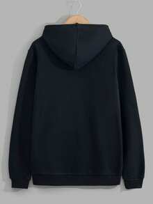 EURMUSE Men Cottonline Bear Printed Regular Hoodie - Black - View 3