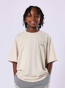 SUMWON Oversized Streetwear Co-Ord Set Short Sleeve Tee With Contrast Panel Shorts Modern Urban Style Youth Fashion Summer Essential
