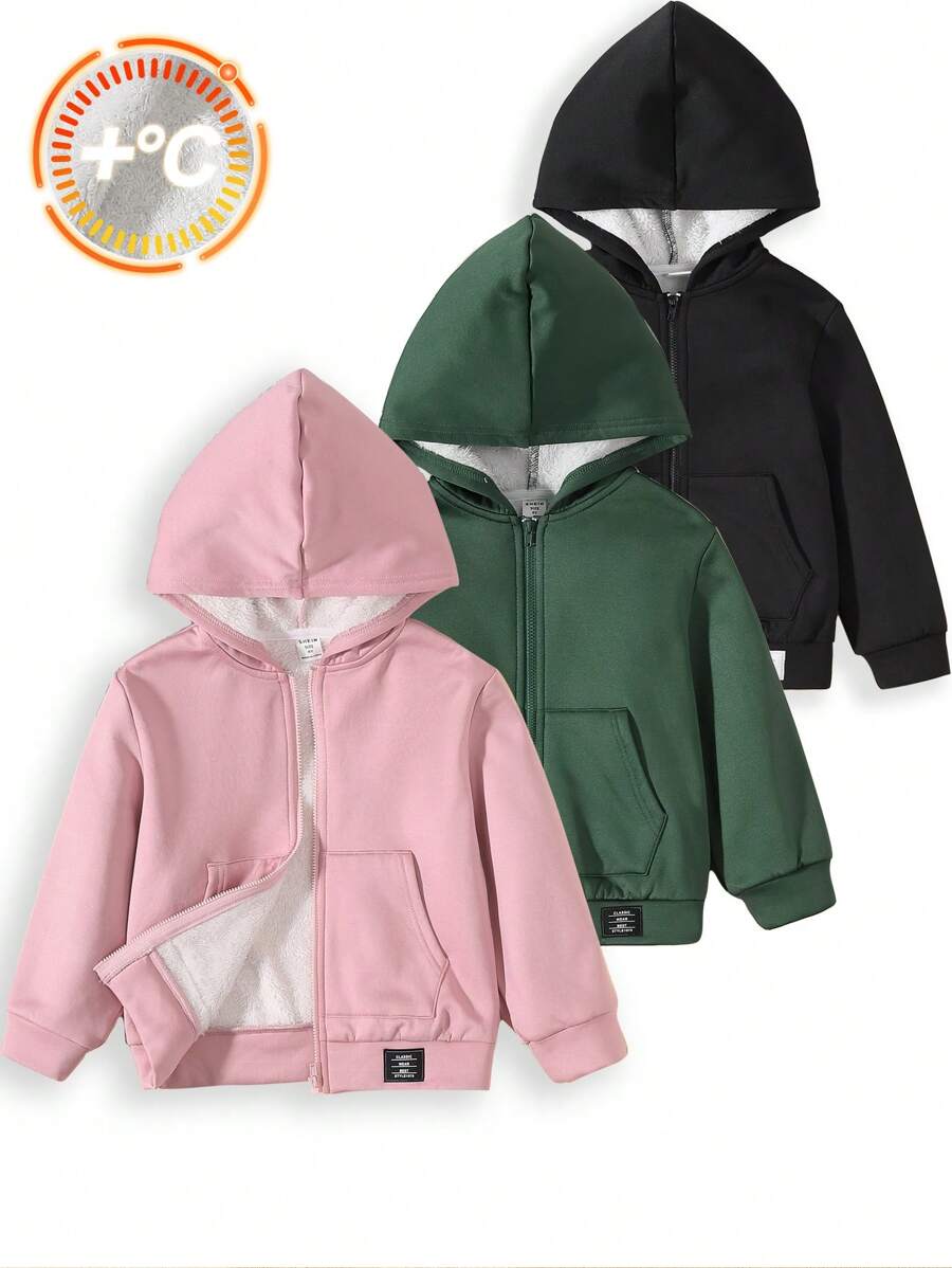 3件套年轻男童休闲舒适英伦标志连帽羊毛运动衫夹克