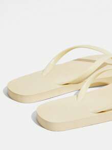 Grefit Women Summer Flip Flops, Fashion Round Toe Beach Sandals - Beige - View 4