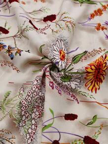 Franclia Plus Size Women's Wide Shoulder Sleeveless Waist Cinched Flared A-Line Floral Vacation Casual Dress