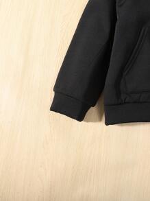 3件套年轻男童休闲舒适英伦标志连帽羊毛运动衫夹克