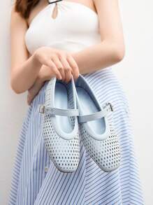 CUCCOO BIZCHIC 女士时尚通勤百搭休闲玛丽珍平底鞋