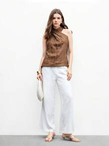 CUCCOO BIZCHIC Women's Narrow Heel Solid Color Square Toe Elegant Thong Sandals, Summer For Christmas - Gold - View 10