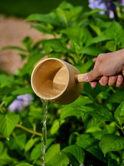 Zazumi 竹制水勺 - 手工制作的厨房勺，用于烹饪、园艺、葡萄酒和茶的多用途勺子，用于浇水、浇花、浇蔬菜，天然工艺礼物