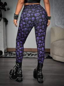 Whyspr Bedruckte Kompressionsleggings in Große Größen, Sporttights