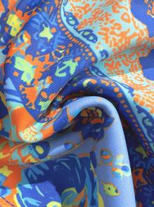 Swim Vcay 女士波西米亚风V领三角杯泳衣套装 - 藍色 - 查看 5