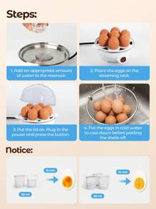 Teckwe Rapid Egg Cooker, 7 Egg Capacity Electric Egg Cooker For Hard Boiled Eggs, Poached Eggs, Scrambled Eggs, Or Omelets With Auto Shut Off Feature-UK Plug