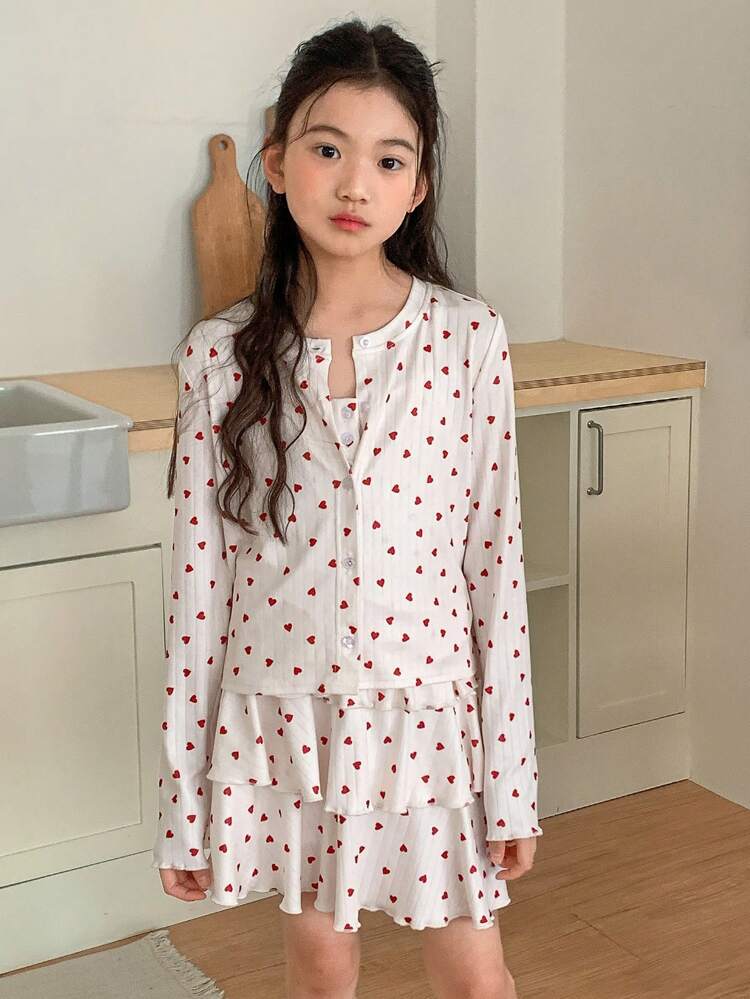 Tween Girls Fall Outfit T-Shirt Set,Back To School Clothes