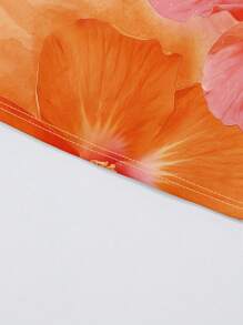 INAWLY Y2K Color Hibiscus Flowers Graphic Tube Top - Multicolor - View 4