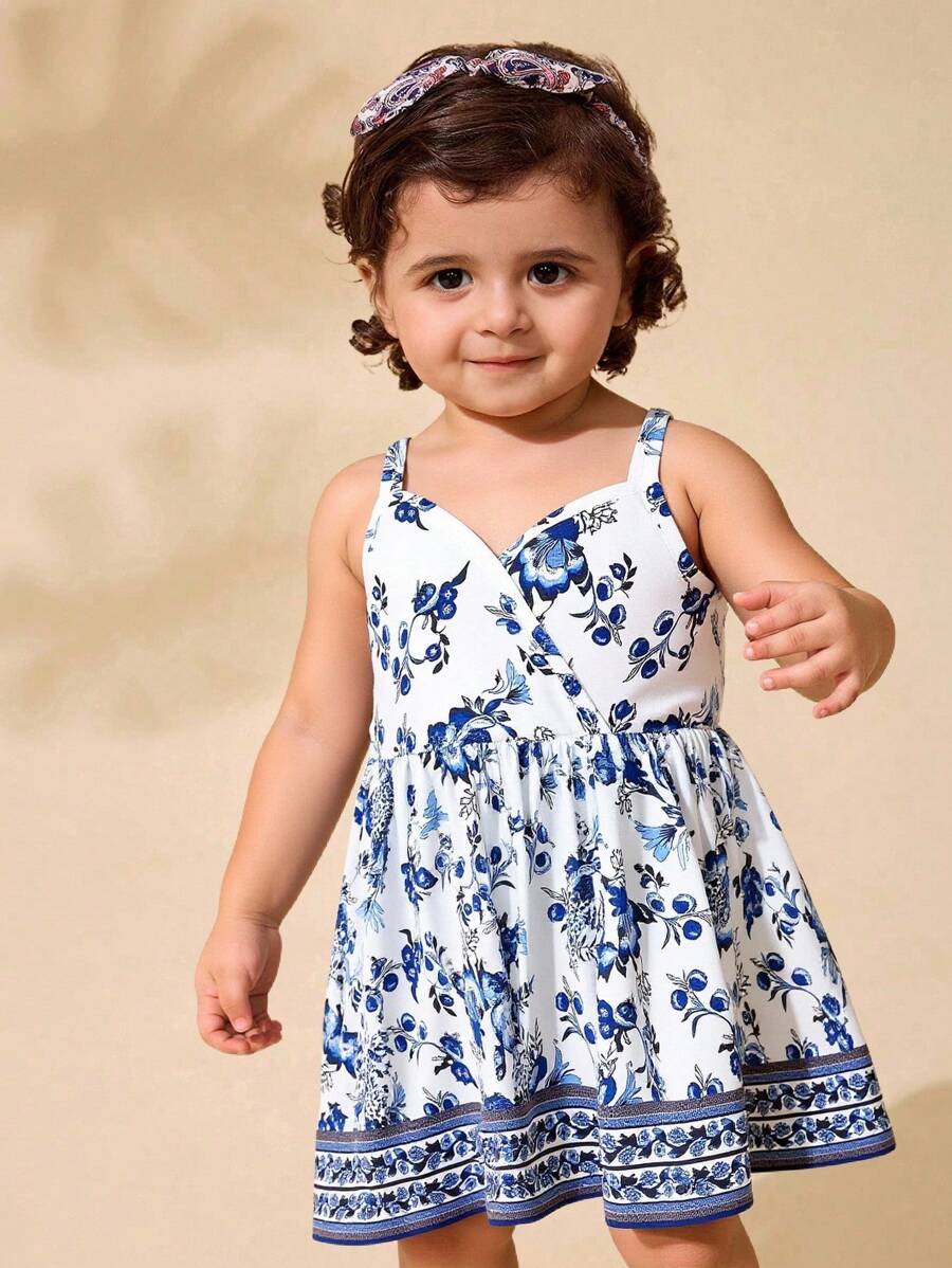Travachic KIDS Infant Simple Print Strap Dress - Blue - View 1