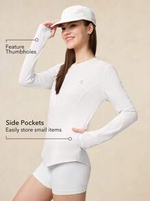 OutZeal SunProof UPF50+ Cooling Sun Protection Curved Hem Long Sleeve Tee Women With Pockets