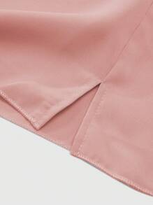 GlowEve Women's Summer Solid Color V-Neck Ruffle Sleeve Top And Pants Fashionable Suit - Dusty Pink - View 5