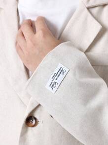 SUMWON 奢华夏季西装外套长裤套装正式婚礼特殊场合两件套经典修身西装设计师定制风格典礼时尚春季系列 - 杏色 - 查看 5