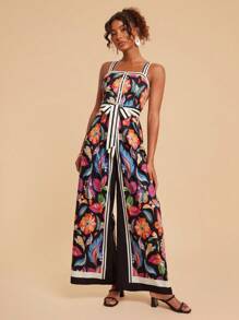 Travachic Summer Casual Holiday Pants For Date Outings, Long Women's Casual Pants With Decorative Buttons On The Chest Featuring Tropical Plant Prints For Vacation, Summer Beach Pants For The Holiday Season, School Uniform, Very Simple Outfit, Office Attire, Old Money Outfit, Teacher Outfit, Date Outfit, Graduation Season, Women's Independence Day Clothing, Casual Pants For Attending Wedding Season Sister Afternoon Tea Gatherings And Festivals