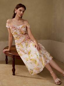 MOTF Soiréza RUCHED FLORAL PRINT DRESS - Multicolor - View 7