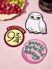 HARRY POTTER X SHEIN 杯垫三件套，用于保护桌面，兼具桌面装饰功能，非常适合家居装饰和搬家礼物，生日、返校季皆宜。 - 彩色 - 查看 2