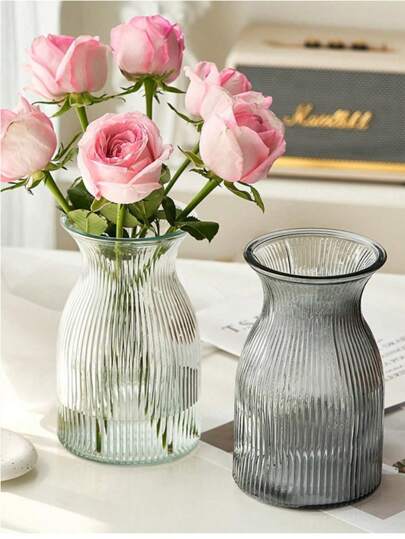 1 Piece Glass Vase, 7.48 Inches Tall, Modern Minimalist Design, Home Decor, Centerpiece For Wedding Tables, Suitable For Wedding,Valentine's Day Gifts Birthday Graduation