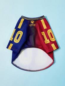 PETSIN 1pc Pet Cat & Dog Universal Jersey, Fashionable Casual Sports Style Ombre Letter Print, Comfortable Dog Uniform