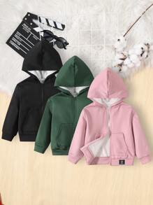 3件套年轻男童休闲舒适英伦标志连帽羊毛运动衫夹克