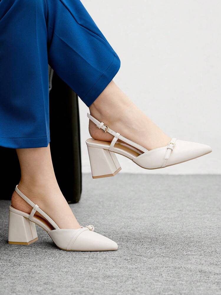 CUCCOO BIZCHIC Women's Classic Burgundy Pointed Toe Mid-Heel Slip-On Pumps, Versatile For Commute, Date, Party, Holiday, Wedding For Christmas Spring Shoes