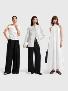 Ontre Áo cánh thanh lịch tay dài thắt nơ phía trước ngày lễ tình nhân màu trắng mới 2025 cho nữ mùa xuân - trắng - Xem 4