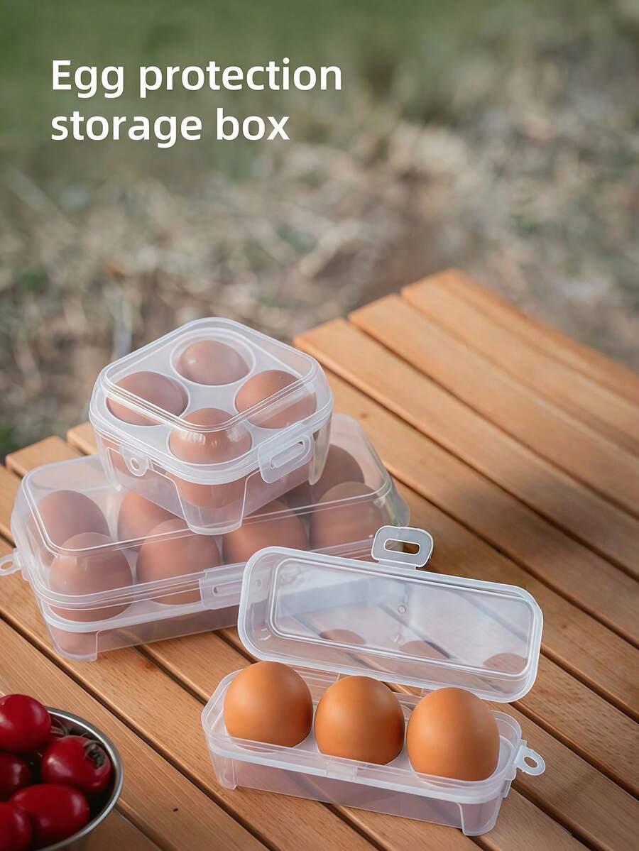 3/4/8 格鸡蛋架防震厨房容器盒储物盒，适用于户外露营和野餐。这是一款便携式鸡蛋储物盒，具有防溢、防震和便携功能 - 非常适合在露营、野餐和旅行期间以及复活节期间存放鸡蛋，它是一个鸡蛋储物托盘。
