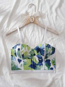 SHEIN 1pc Women's Minimalist Print Sexy Bra