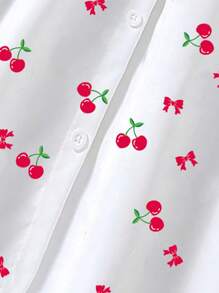 SHEIN Elladie kids 女童夏季休闲马球领挂脖露背连衣裙，优雅甜美度假风格年轻女孩礼服 - 白色 - 查看 6