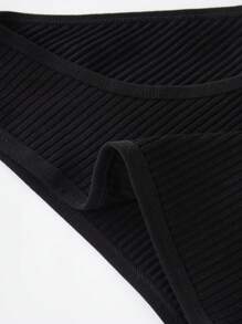 7 paia di leggings neri a costine in tinta unita per ragazze più grandi